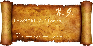 Nováki Julianna névjegykártya